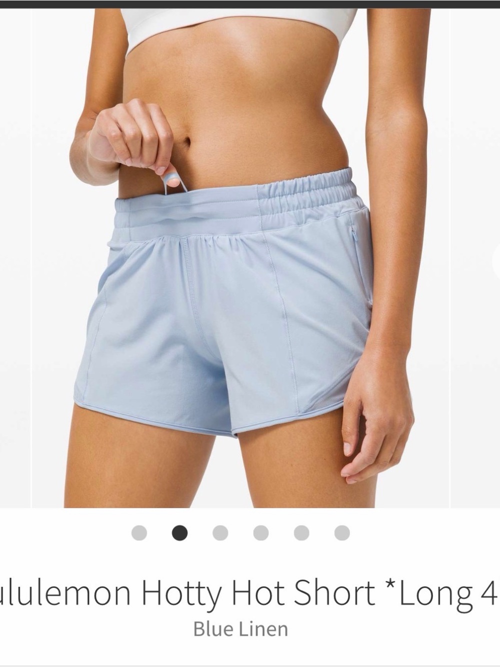 lululemon athletica Hotty Hot Low Rise Long 4" Shorts - Blue Linen